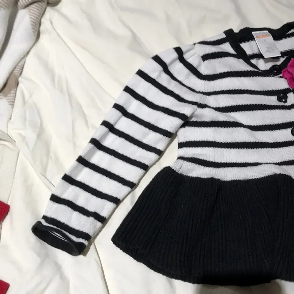 Gymboree Blk/white strip peplum sweater worn once
